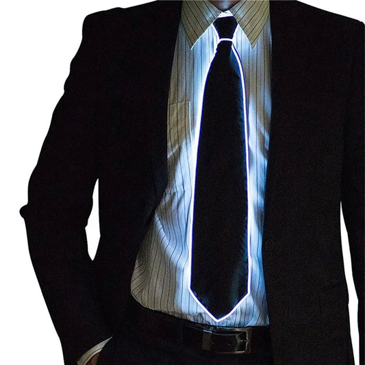 Wire Tie Flashing Cosplay LED Tie Costume Necktie Glowing DJ Bar Dance Carnival Party Masks Cool Props