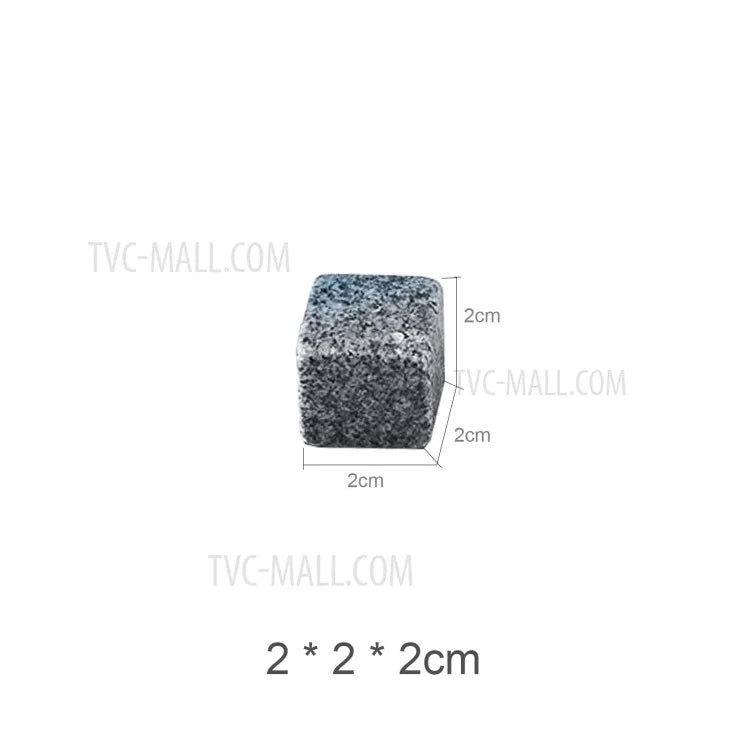 9PCS Whiskey Stones Set Chilling Stones Wooden Box Chilling Rocks Reusable Ice Cubes