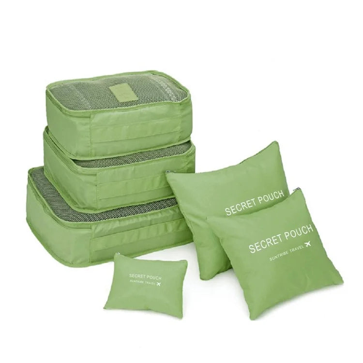 6 Pcs/Set Square Travel Luggage Clothes Organizer Storage Bags