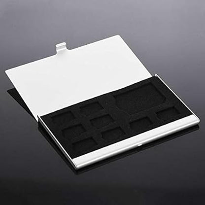 LECTROPRIME 9 Micro-SD/SD Memory Card Storage Holder Box Protector Metal Cases 8 TF&1 Sim