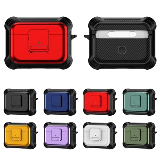 ELECTROPRIME for AirPods Pro 2 TPU + PC Shockproof Earphone Protective Case with Switch(Black)