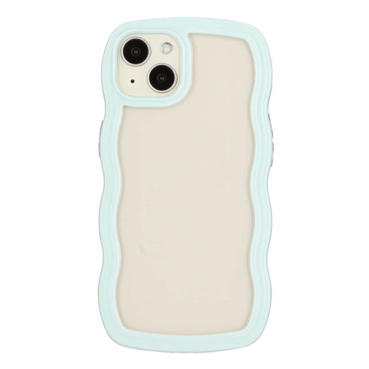 ELECTROPRIME For iPhone 15 Candy Color Wave TPU Clear PC Phone Case(Green)