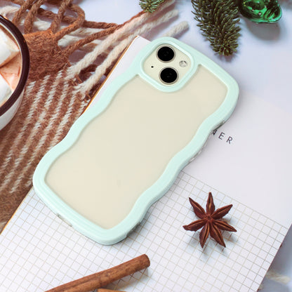 ELECTROPRIME For iPhone 15 Candy Color Wave TPU Clear PC Phone Case(Green)