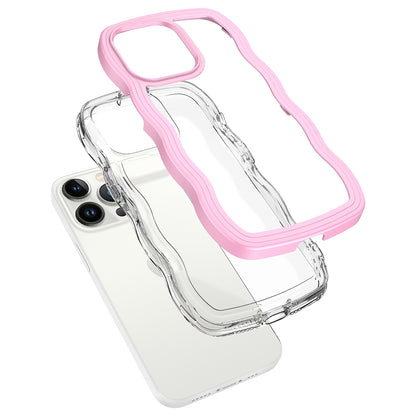 ELECTROPRIME For iPhone 15 Candy Color Wave TPU Clear PC Phone Case(Green)