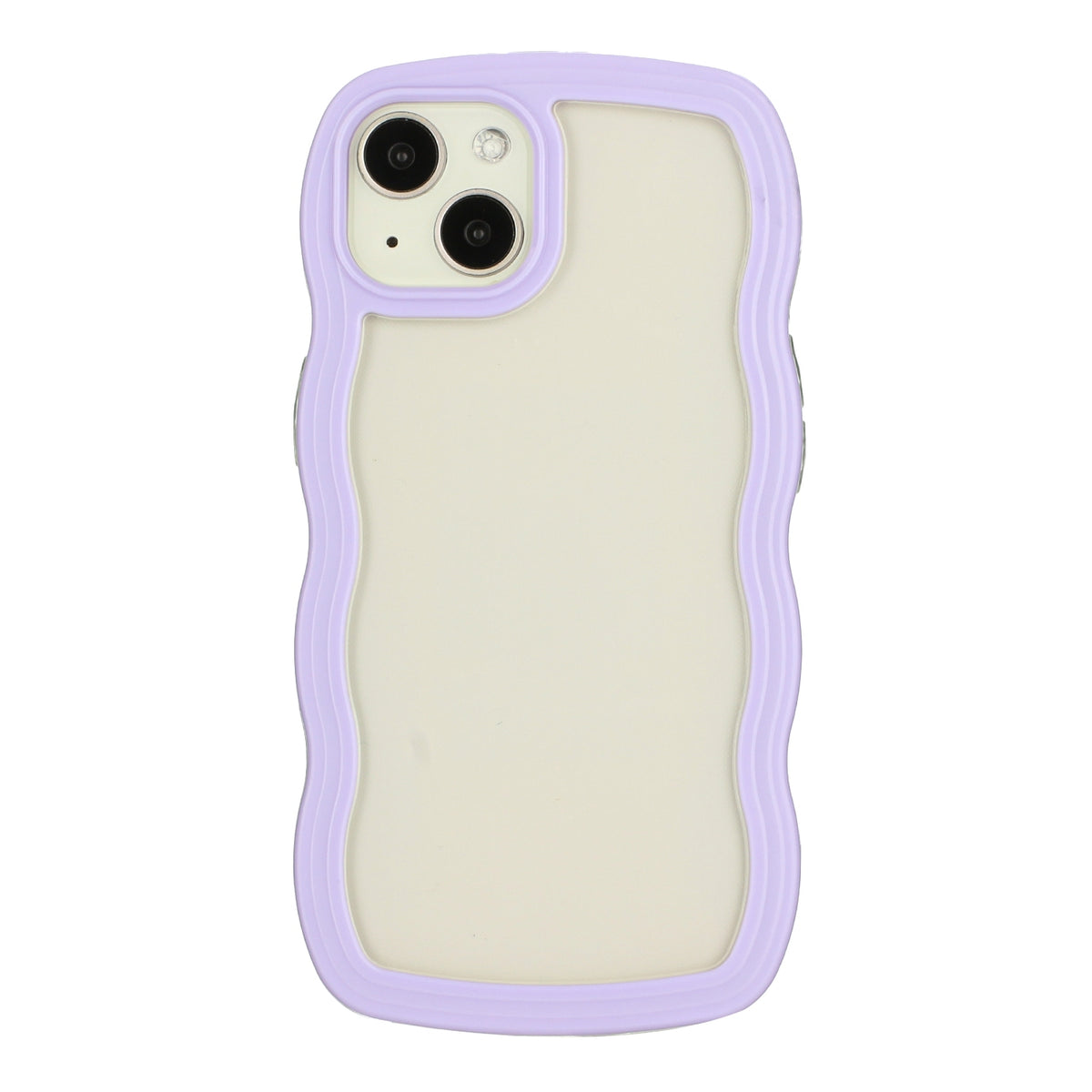 ELECTROPRIME For iPhone 15 Candy Color Wave TPU Clear PC Phone Case(Purple)