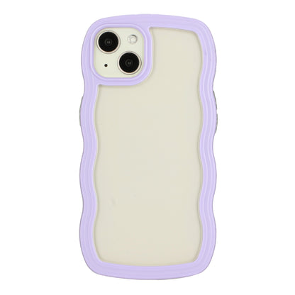 ELECTROPRIME For iPhone 15 Candy Color Wave TPU Clear PC Phone Case(Purple)
