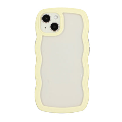 ELECTROPRIME For iPhone 15 Candy Color Wave TPU Clear PC Phone Case(Yellow)