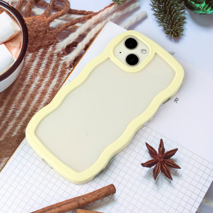 ELECTROPRIME For iPhone 15 Candy Color Wave TPU Clear PC Phone Case(Yellow)