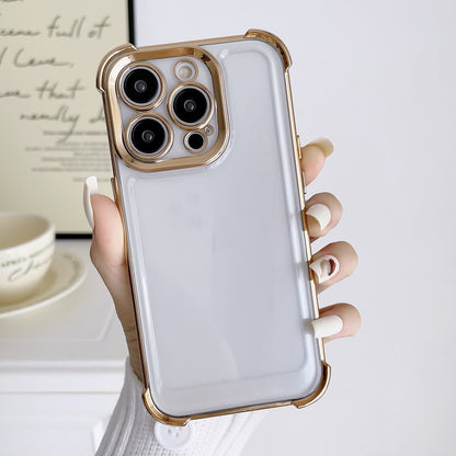 ELECTROPRIME For iPhone 15 Plus Electroplating Four-corner Shockproof Space Phone Case(Gold)