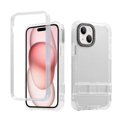 ELECTROPRIME For iPhone 15 2 in 1 360 Invisible Holder Phone Case(White)