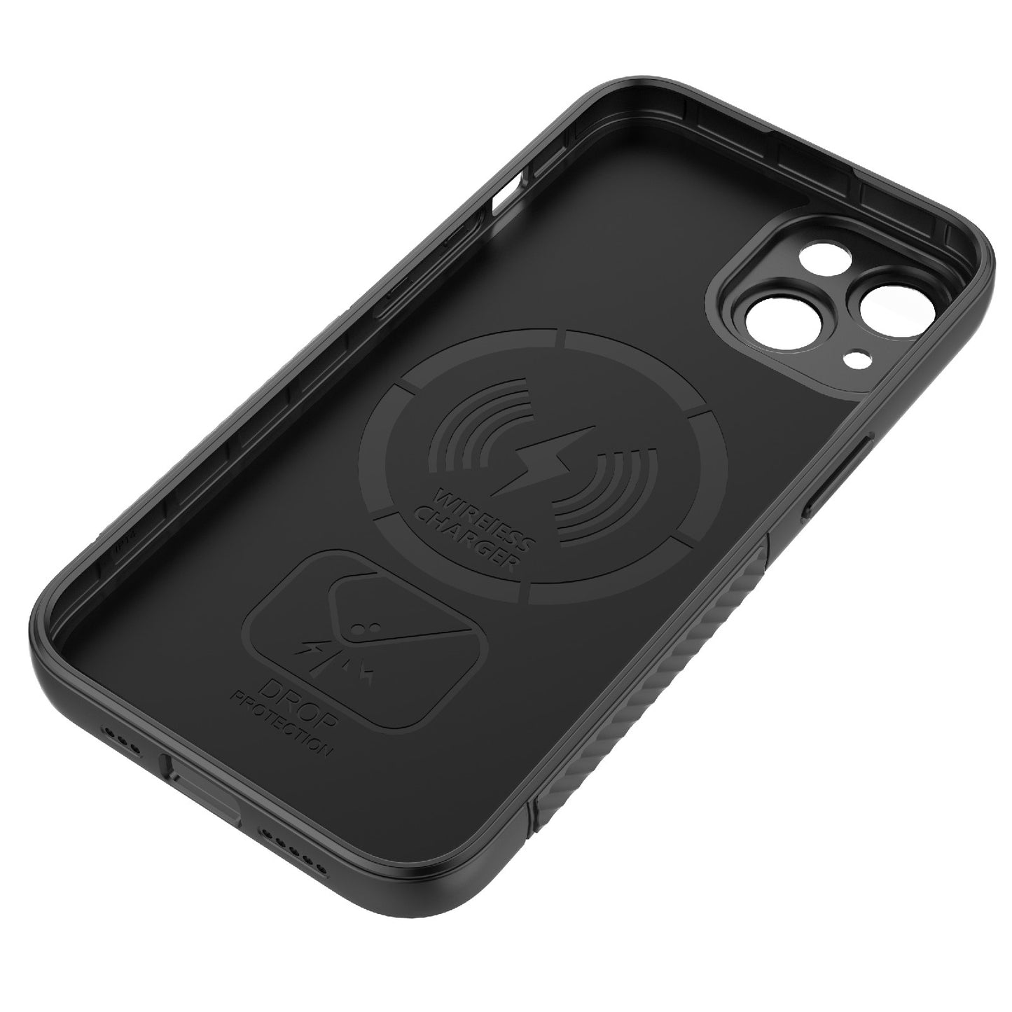 ELECTROPRIME For iPhone 15 Wavy Texture TPU Phone Case with Lens Film(Grey)