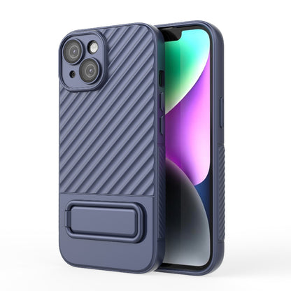 ELECTROPRIME For iPhone 15 Wavy Texture TPU Phone Case with Lens Film(Royal Blue)
