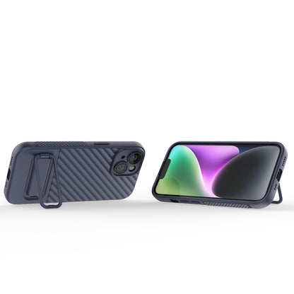 ELECTROPRIME For iPhone 15 Wavy Texture TPU Phone Case with Lens Film(Royal Blue)