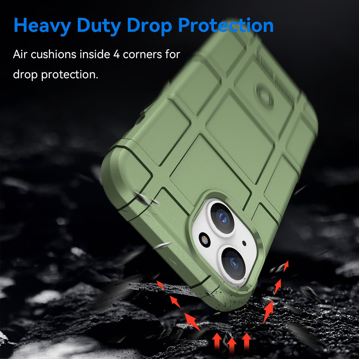 ELECTROPRIME For iPhone 15 Full Coverage Shockproof TPU Phone Case(Green)