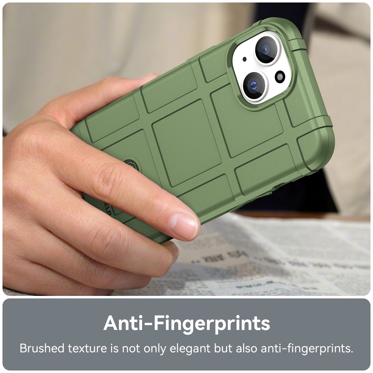ELECTROPRIME For iPhone 15 Full Coverage Shockproof TPU Phone Case(Green)