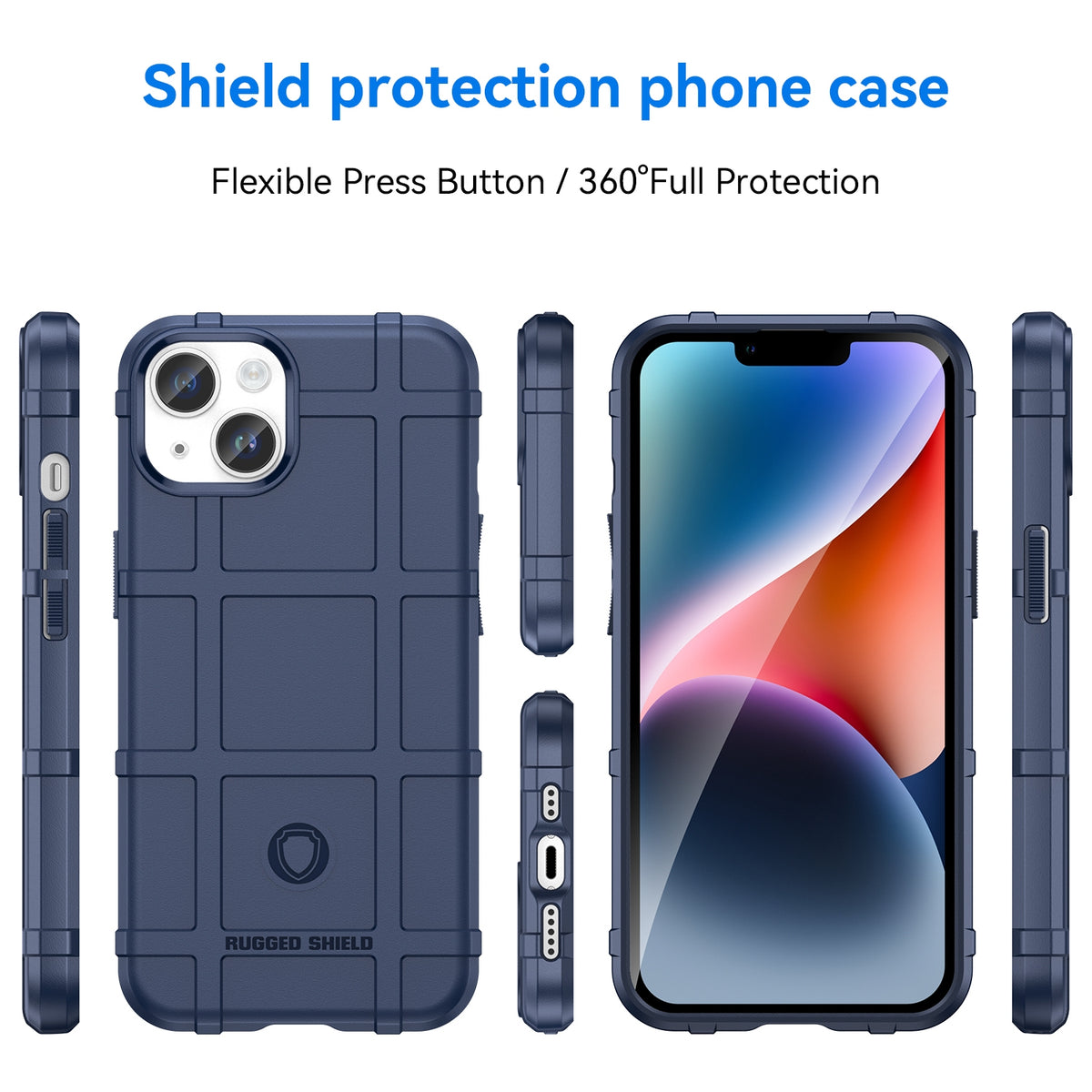 ELECTROPRIME For iPhone 15 Plus Full Coverage Shockproof TPU Phone Case(Blue)