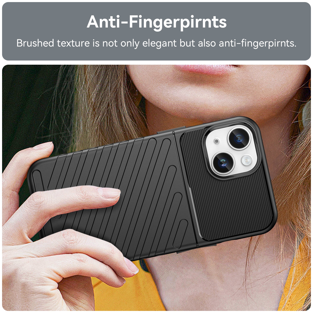 ELECTROPRIME For iPhone 15 Plus Thunderbolt Shockproof TPU Phone Case(Black)