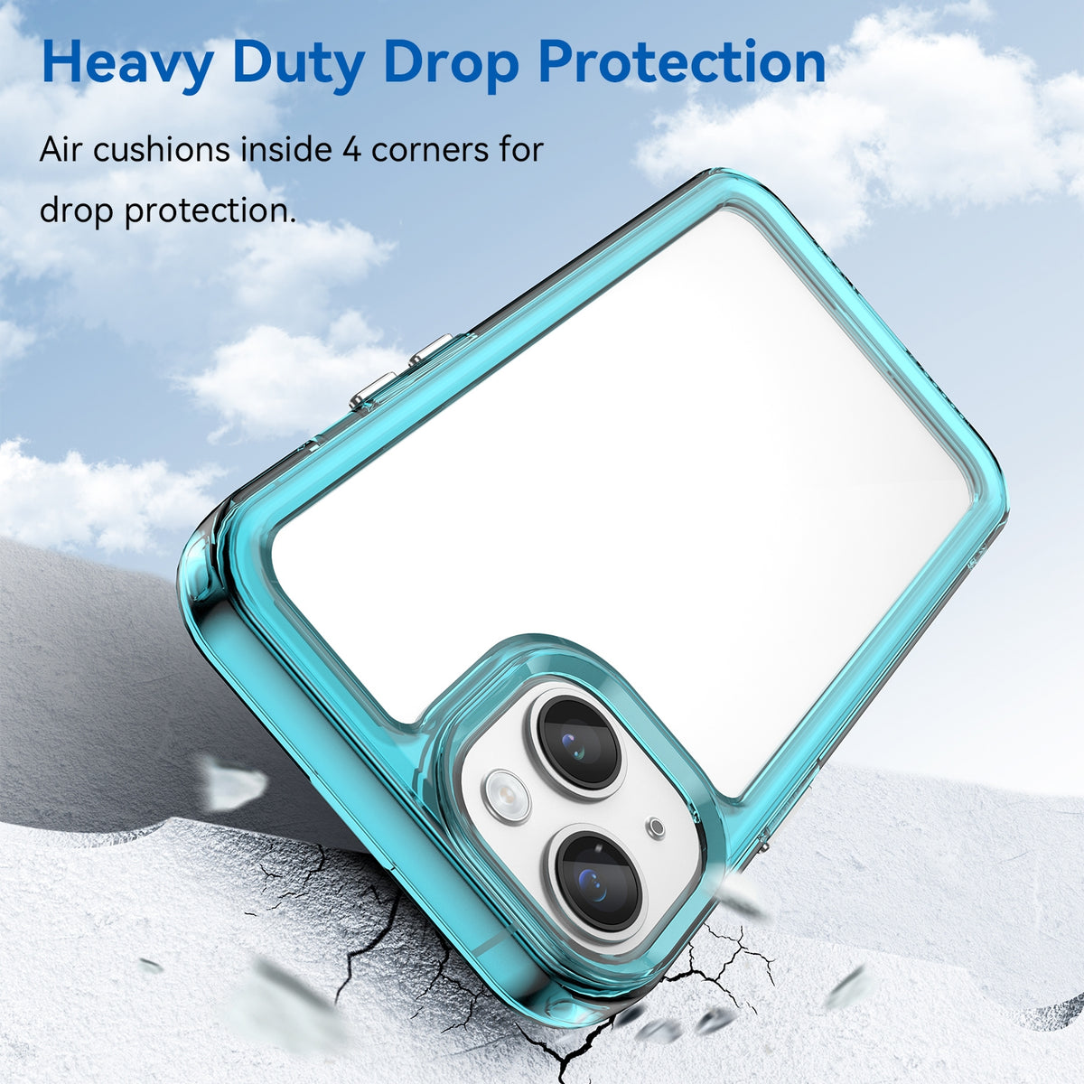 ELECTROPRIME For iPhone 15 Plus Colorful Series Acrylic + TPU Phone Case(Transparent Blue)