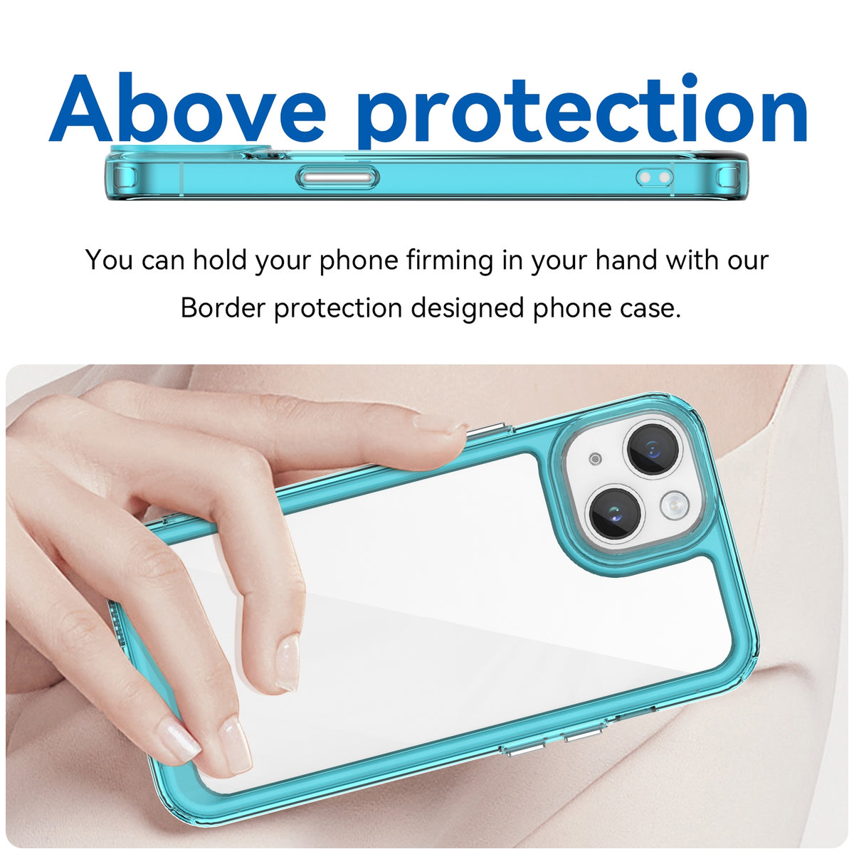 ELECTROPRIME For iPhone 15 Plus Colorful Series Acrylic + TPU Phone Case(Transparent Blue)