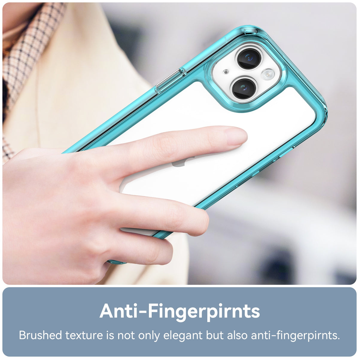 ELECTROPRIME For iPhone 15 Plus Colorful Series Acrylic + TPU Phone Case(Transparent Blue)