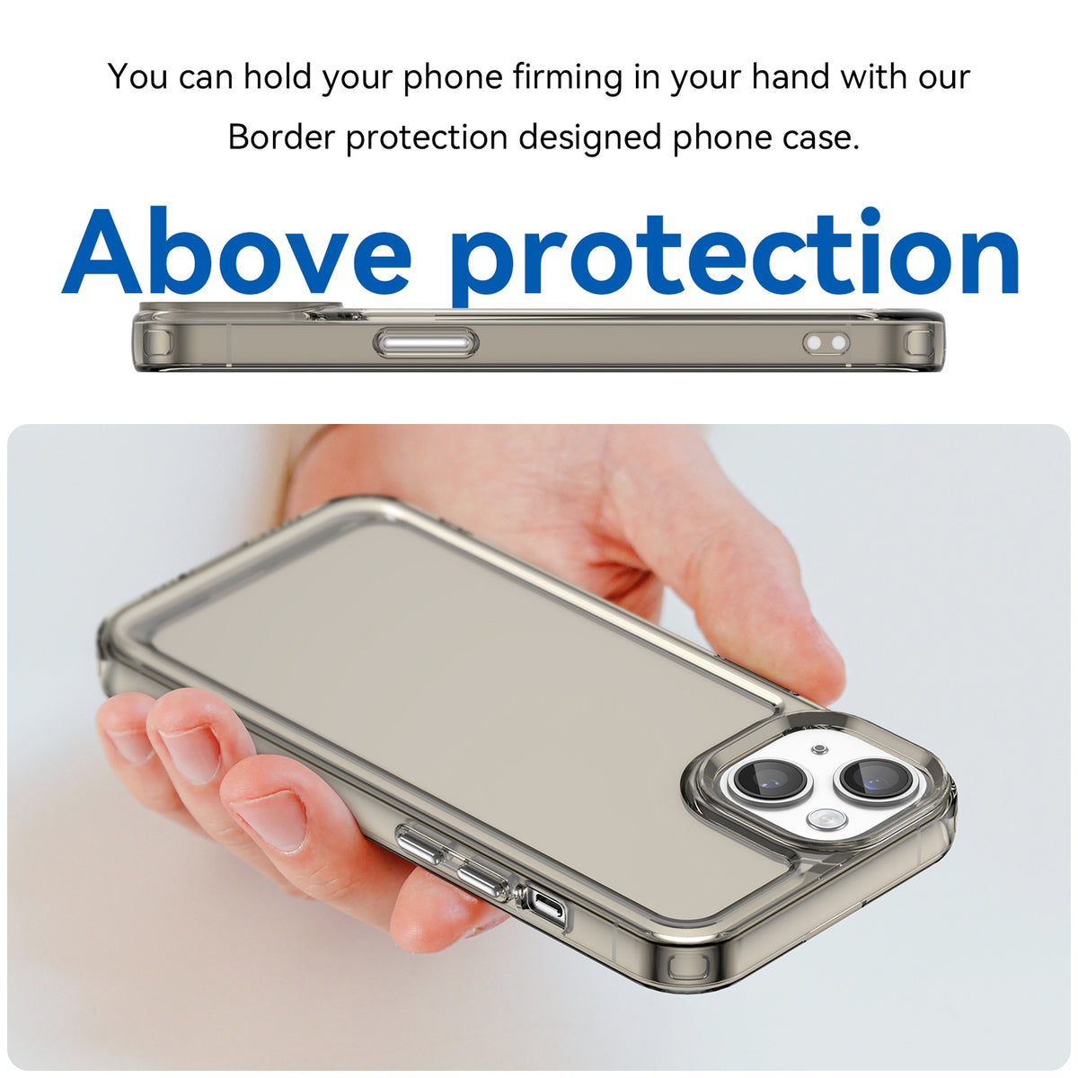 ELECTROPRIME For iPhone 15 Plus Candy Series TPU Phone Case(Transparent Grey)