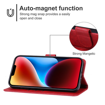 ELECTROPRIME For iPhone 15 Plus Leather Phone Case(Red)