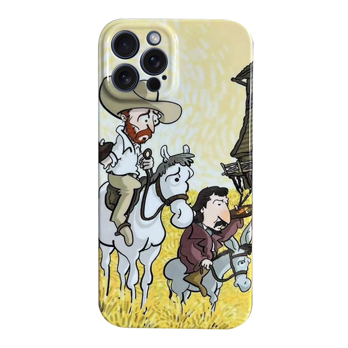 ELECTROPRIME For iPhone 15 Plus Oil Painting Pattern Glossy PC Phone Case(Horse Riding)