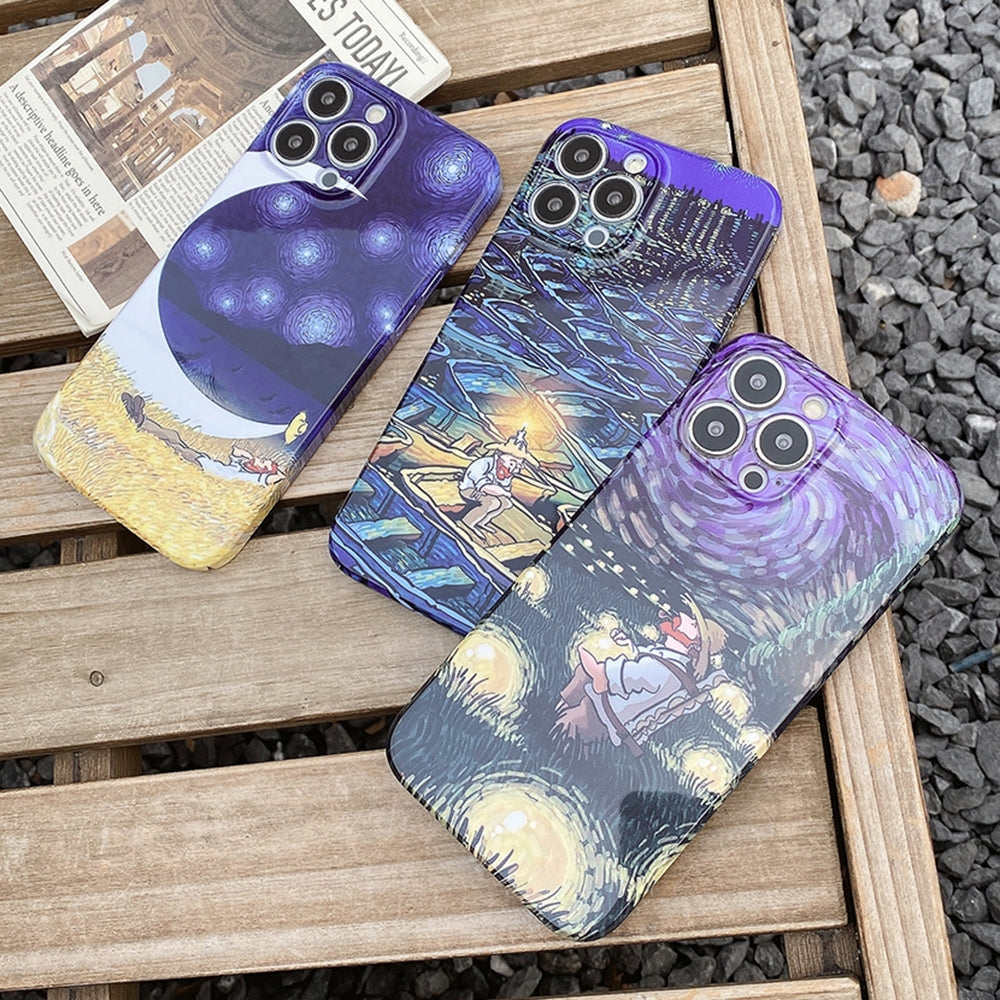 ELECTROPRIME For iPhone 15 Plus Oil Painting Pattern Glossy PC Phone Case(Lonely Boatman)