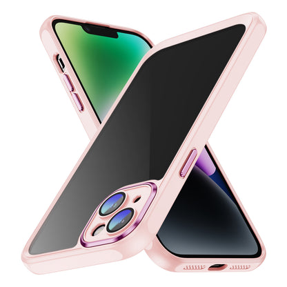ELECTROPRIME For iPhone 15 Plus PC + TPU Phone Case with Lens Film(Apricot)