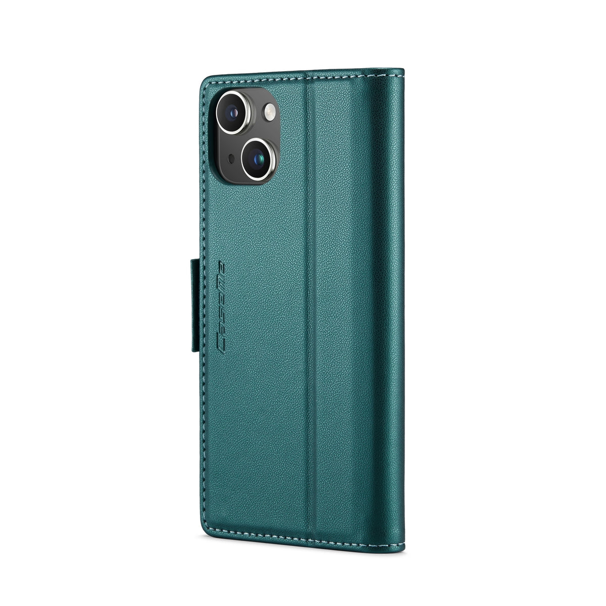 ELECTROPRIME For iPhone 15 Plus CaseMe 023 Butterfly Buckle Litchi Texture RFID Anti-theft Leather Phone Case(Pearly Blue)