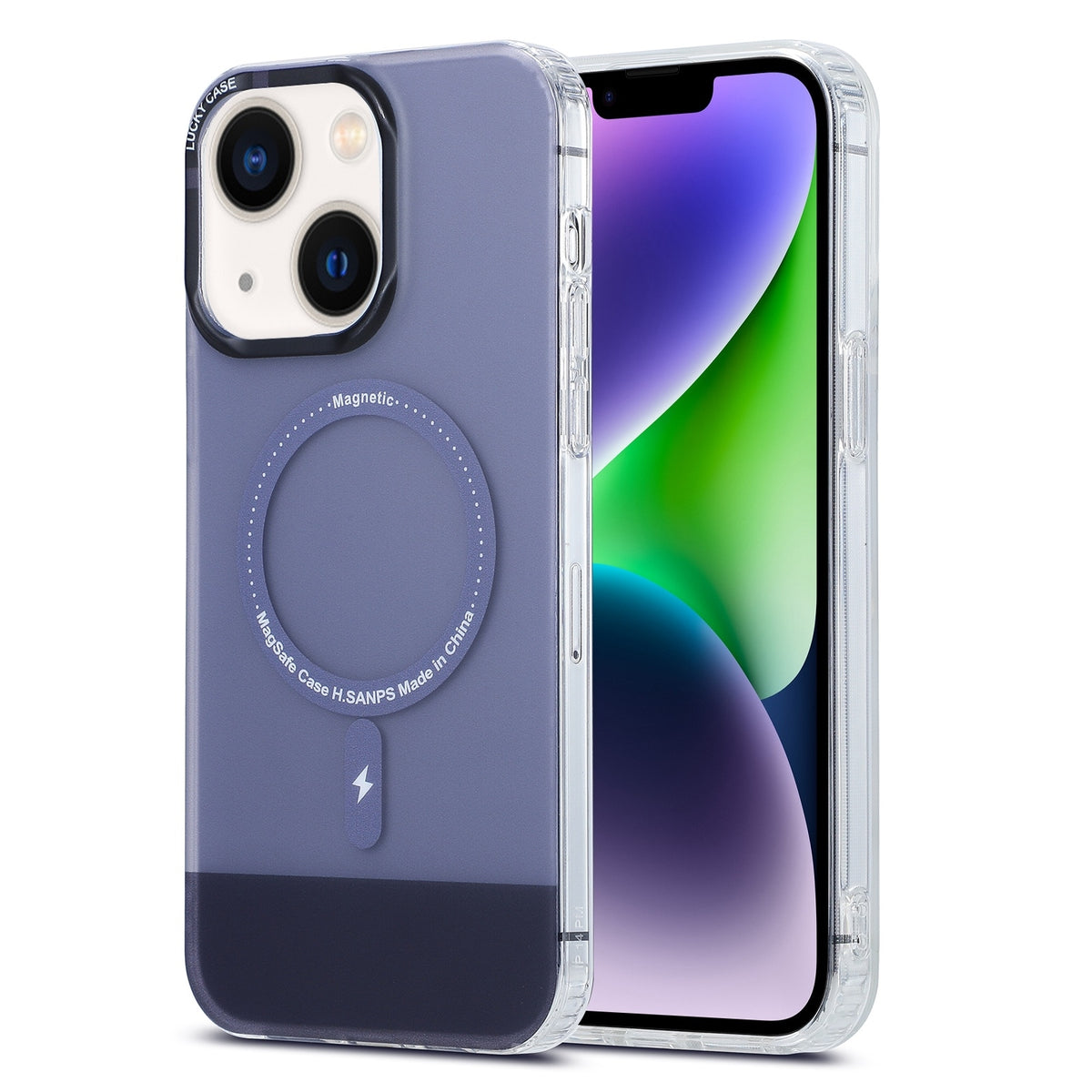 ELECTROPRIME For iPhone 15 Plus PC + TPU IMD MagSafe Magnetic Phone Case(Black)