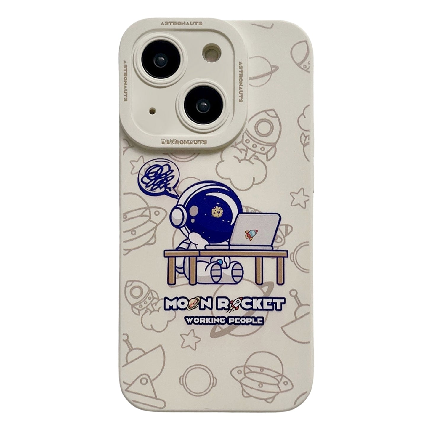 ELECTROPRIME For iPhone 15 Liquid Silicone Astronaut Pattern Phone Case(White)
