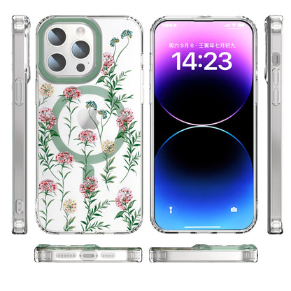 ELECTROPRIME For iPhone 15 Plus MagSafe Magnetic TPU Phone Case(Vine Rose)