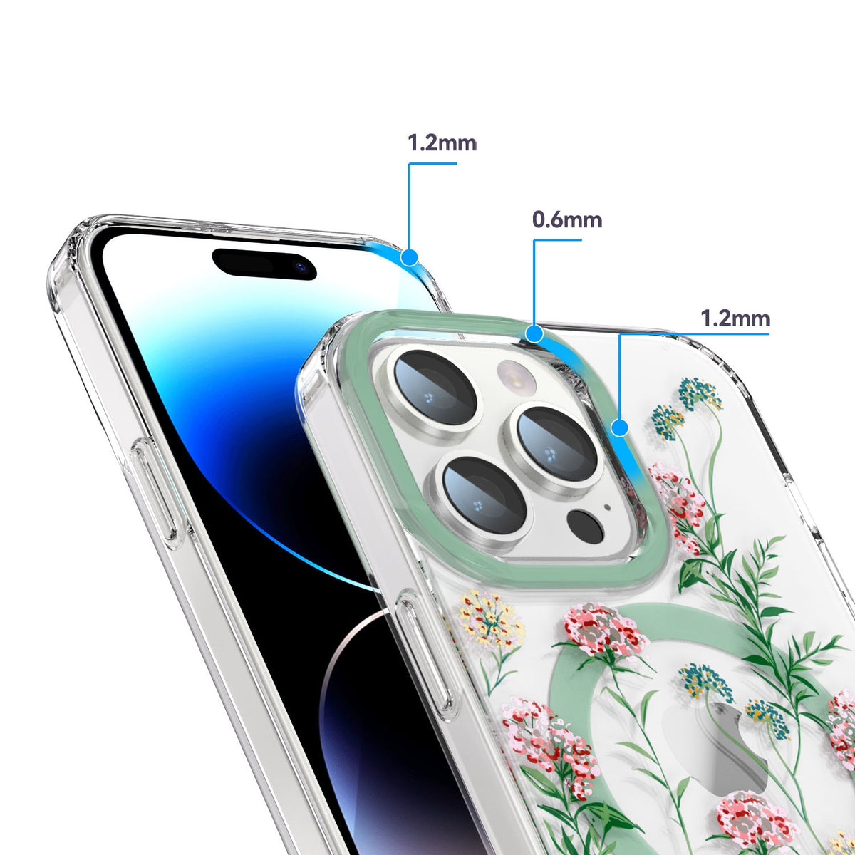 ELECTROPRIME For iPhone 15 Plus MagSafe Magnetic TPU Phone Case(Vine Rose)