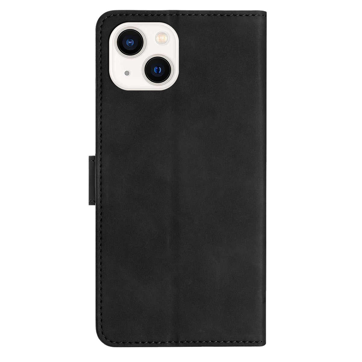 ELECTROPRIME For iPhone 15 Seven Butterflies Embossed Leather Phone Case(Black)