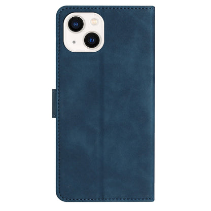 ELECTROPRIME For iPhone 15 Seven Butterflies Embossed Leather Phone Case(Blue)