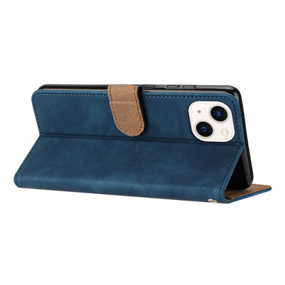 ELECTROPRIME For iPhone 15 Seven Butterflies Embossed Leather Phone Case(Blue)