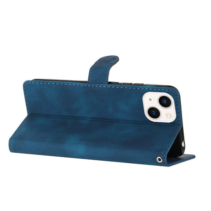 ELECTROPRIME For iPhone 15 Plus Flower Butterfly Embossing Pattern Leather Phone Case(Blue)