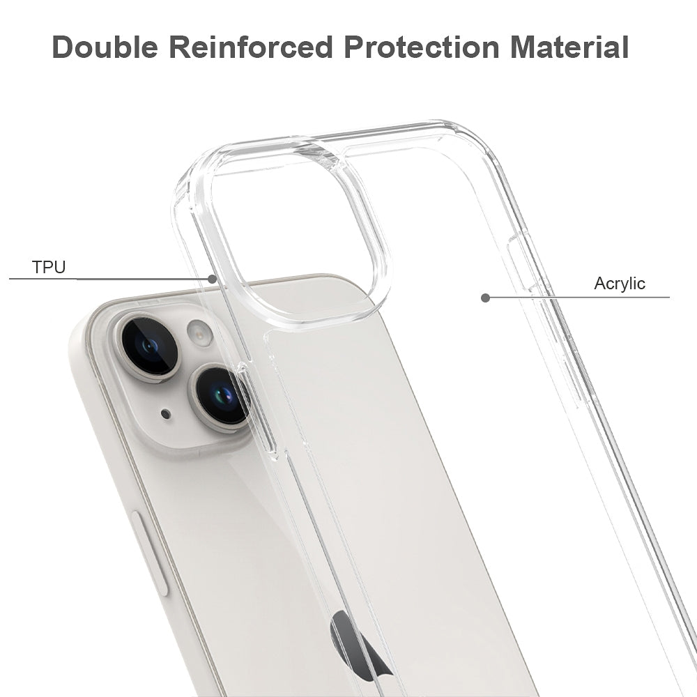 ELECTROPRIME For iPhone 15 Plus Scratchproof Acrylic TPU Phone Case(Transparent)