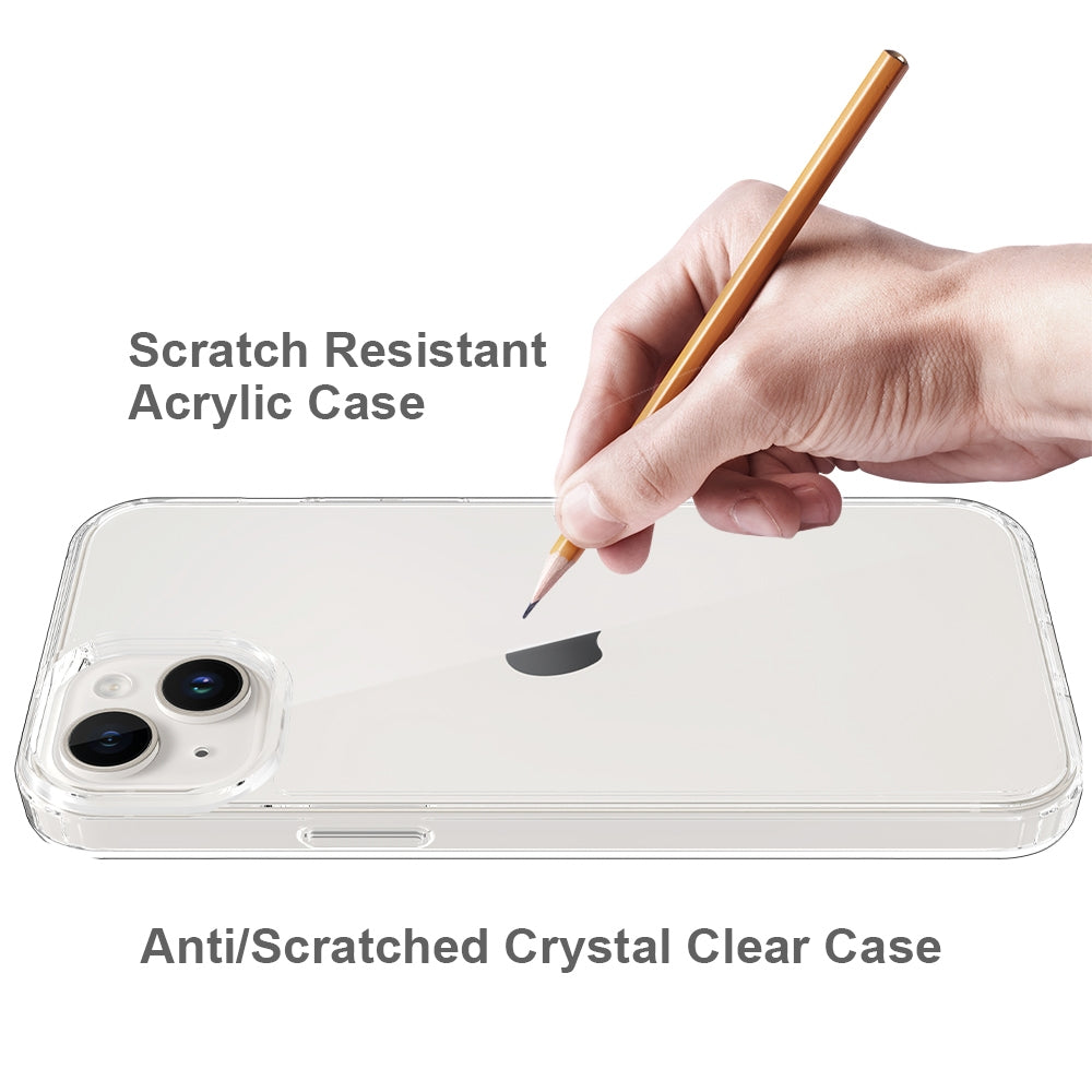 ELECTROPRIME For iPhone 15 Plus Scratchproof Acrylic TPU Phone Case(Transparent)