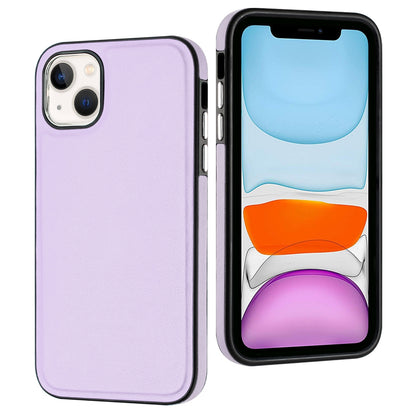 ELECTROPRIME For iPhone 15 Plus Leather Texture Full Coverage Phone Case(Purple)