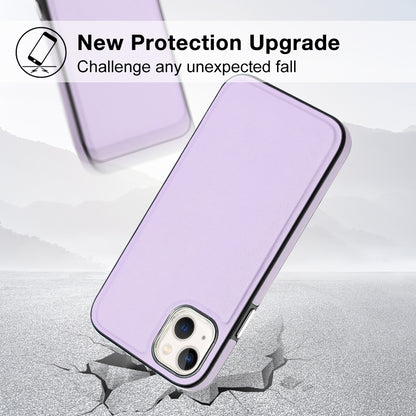 ELECTROPRIME For iPhone 15 Plus Leather Texture Full Coverage Phone Case(Purple)