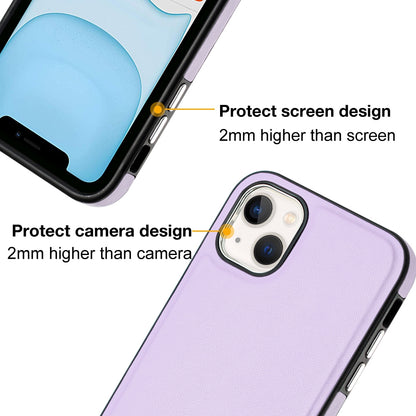 ELECTROPRIME For iPhone 15 Plus Leather Texture Full Coverage Phone Case(Purple)