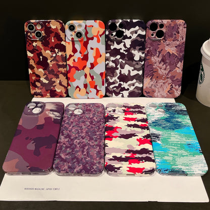 ELECTROPRIME For iPhone 15 Plus Precise Hole Camouflage Pattern PC Phone Case(Blue Green)