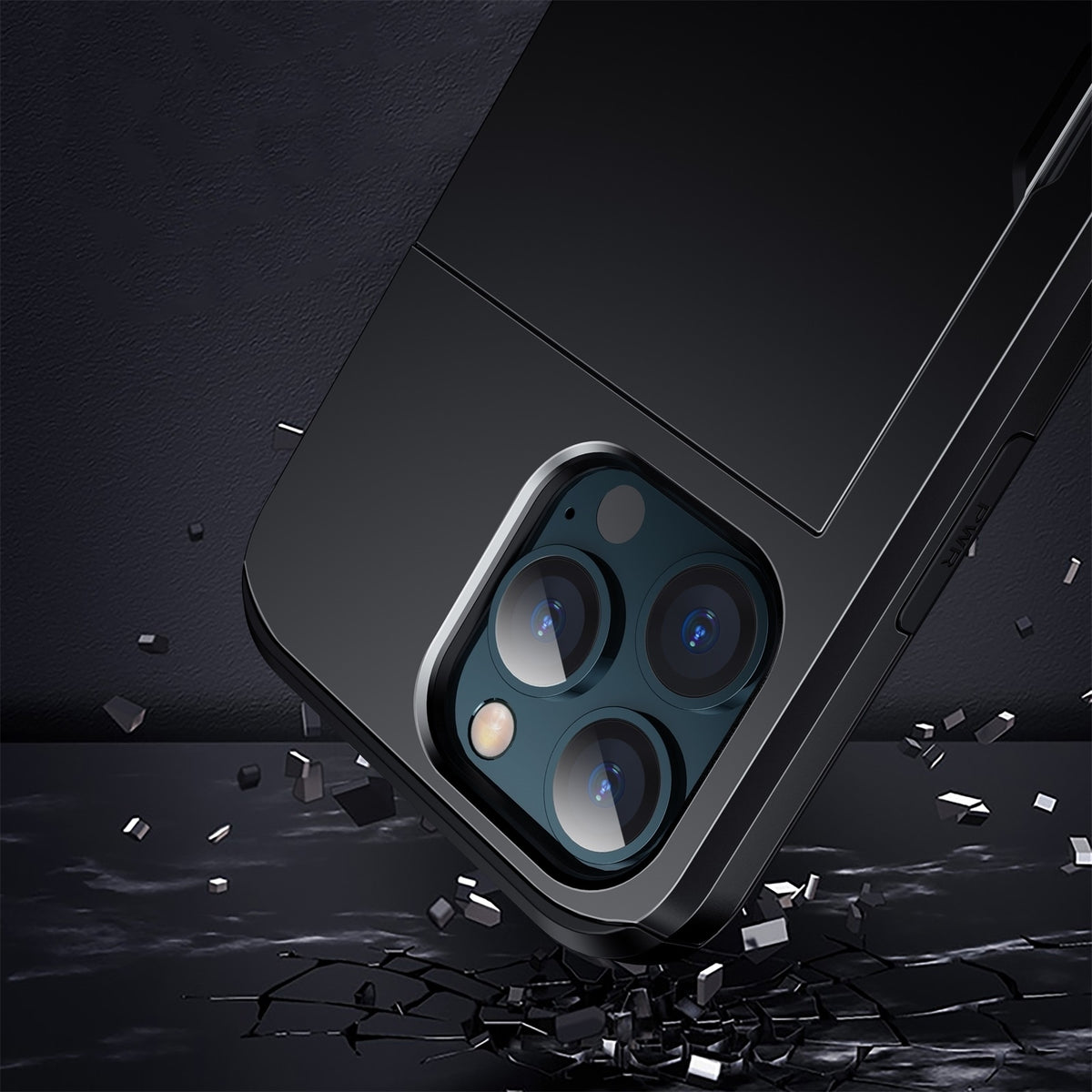 ELECTROPRIME For iPhone 15 Plus Shockproof Armor Phone Case with Slide Card Slot(Dark Blue)