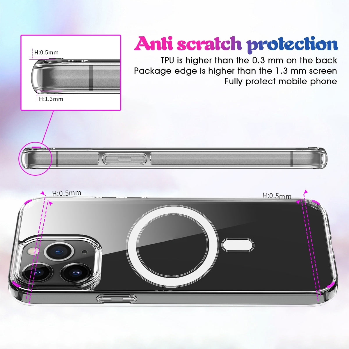 ELECTROPRIME For iPhone 15 Plus MagSafe Clear Acrylic PC +TPU Phone Case(Transparent)