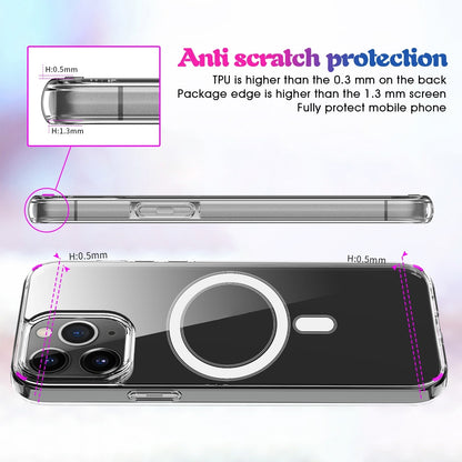 ELECTROPRIME For iPhone 15 Plus MagSafe Clear Acrylic PC +TPU Phone Case(Transparent)