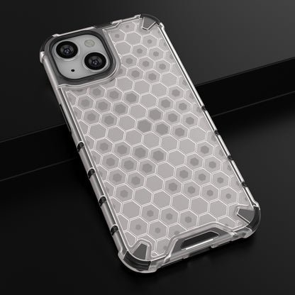 ELECTROPRIME For iPhone 15 Lanyard Honeycomb Phone Case(White)