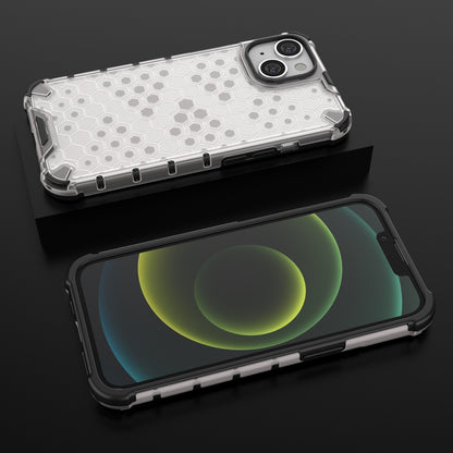 ELECTROPRIME For iPhone 15 Lanyard Honeycomb Phone Case(White)