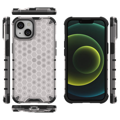 ELECTROPRIME For iPhone 15 Lanyard Honeycomb Phone Case(White)